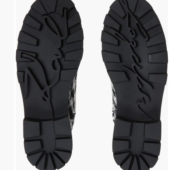 Karl Lagerfeld Black and White Houndstooth Combat Boots - Picture 6 of 6